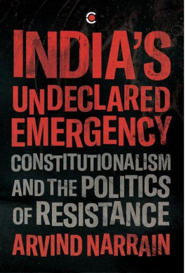 India's Undeclared Emergency: Constitutionalism and the Politics of Resistance cover