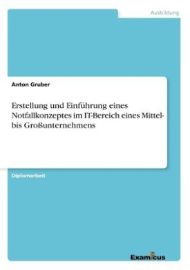 Erstellung und Einfhrung eines Notfallkonzeptes im IT-Bereich eines Mittel- bis Grounternehmens cover